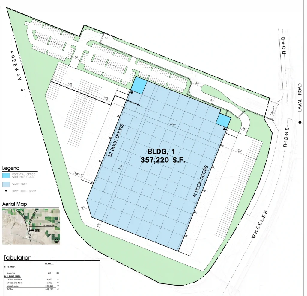 Tejon Ranch Real Estae Lot 31A Site Map with Tabulation