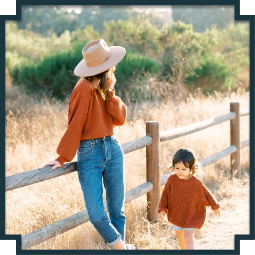 Mother and Child in a Field - Tejon Ranch Residential Real Estate Legacy of Sustainability