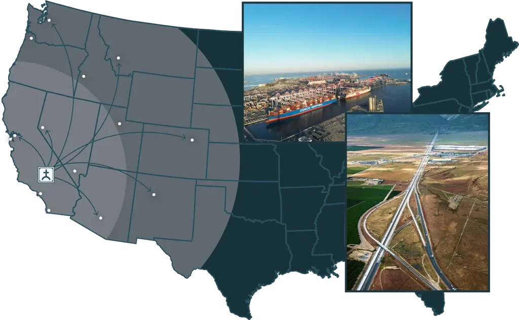 Tejon Ranch Image Collage with US Map
